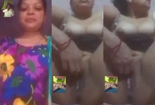 Desi Bhabhi Nude Squeezing Her Giant Tits & Fingering Wet Hairy Pussy