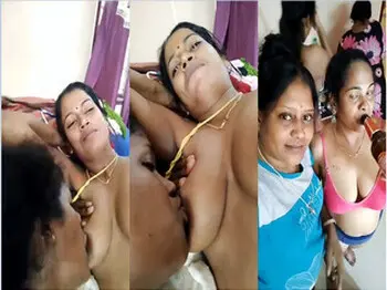 Hot Desi MILF Bhabhi Gets Her Giant Tits Sucked By Young GF